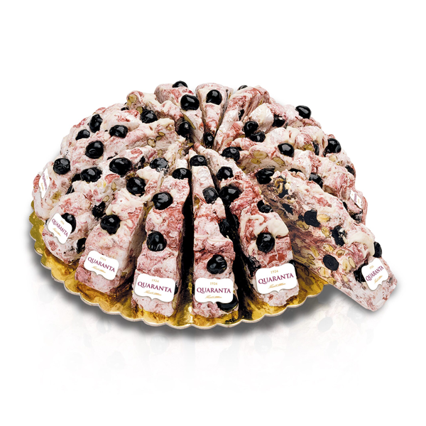 Quaranta Raspberry and Dark Chocolate Soft Italian Nougat Cake