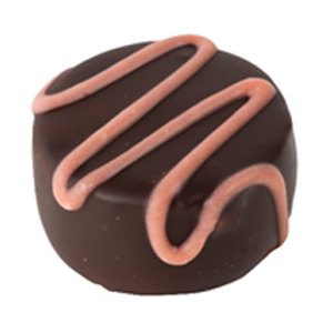 Strawberry Fondant Cream In Dark Chocolate With Pink Stripe